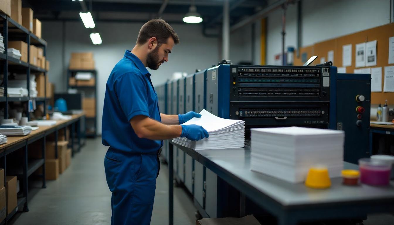 نمونه‌ای از انواع کاغذ مناسب برای چاپ شامل کاغذ گلاسه، مات، کرافت و متالایز به‌صورت چیدمان زیبا و واقعی